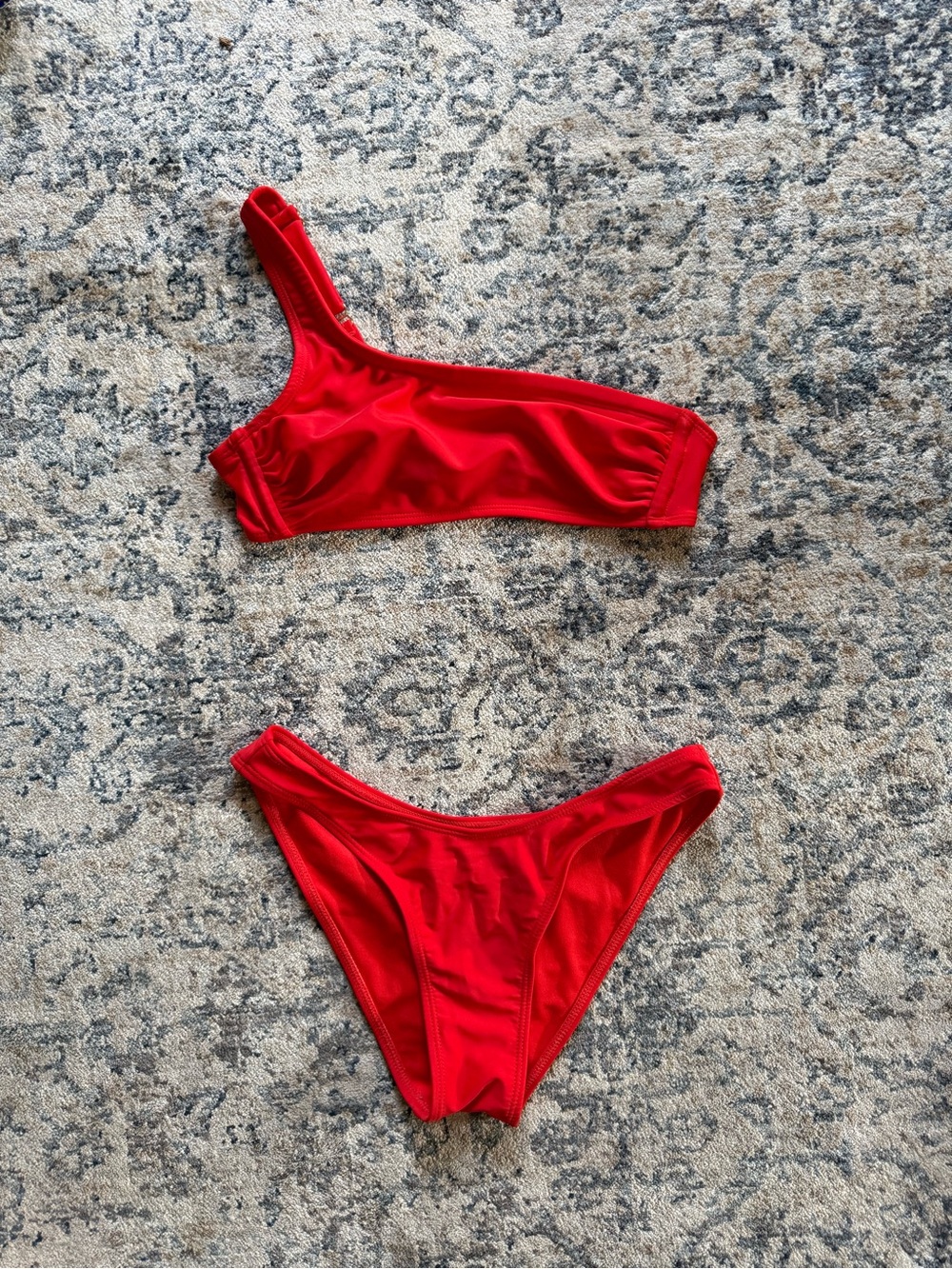 Xhilaration Red One-Shoulder Bikini Set